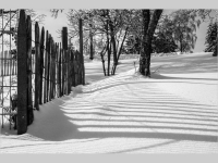 Schnee mit Zaun