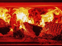 Feuer beim Brotbacken